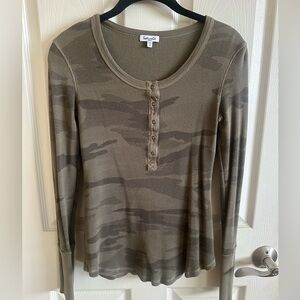 Splendid Women's Camouflage Long Sleeve Top
